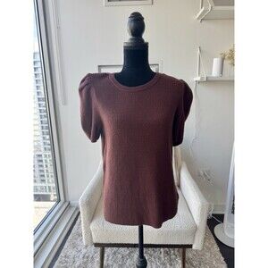 Express Burgundy Puff Short Sleeve Sweater Size Large